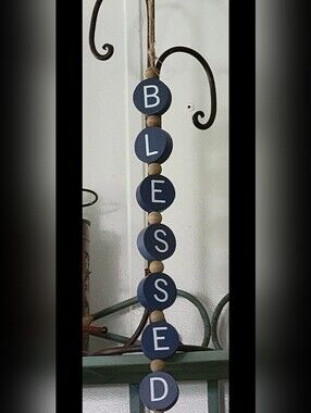 Blue 'Blessed' Beaded Wall Hanging - Hobby Lobby